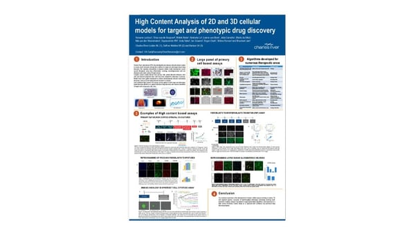 High Content Analysis of 2D and 3D cellular models for target and phenotypic drug discovery