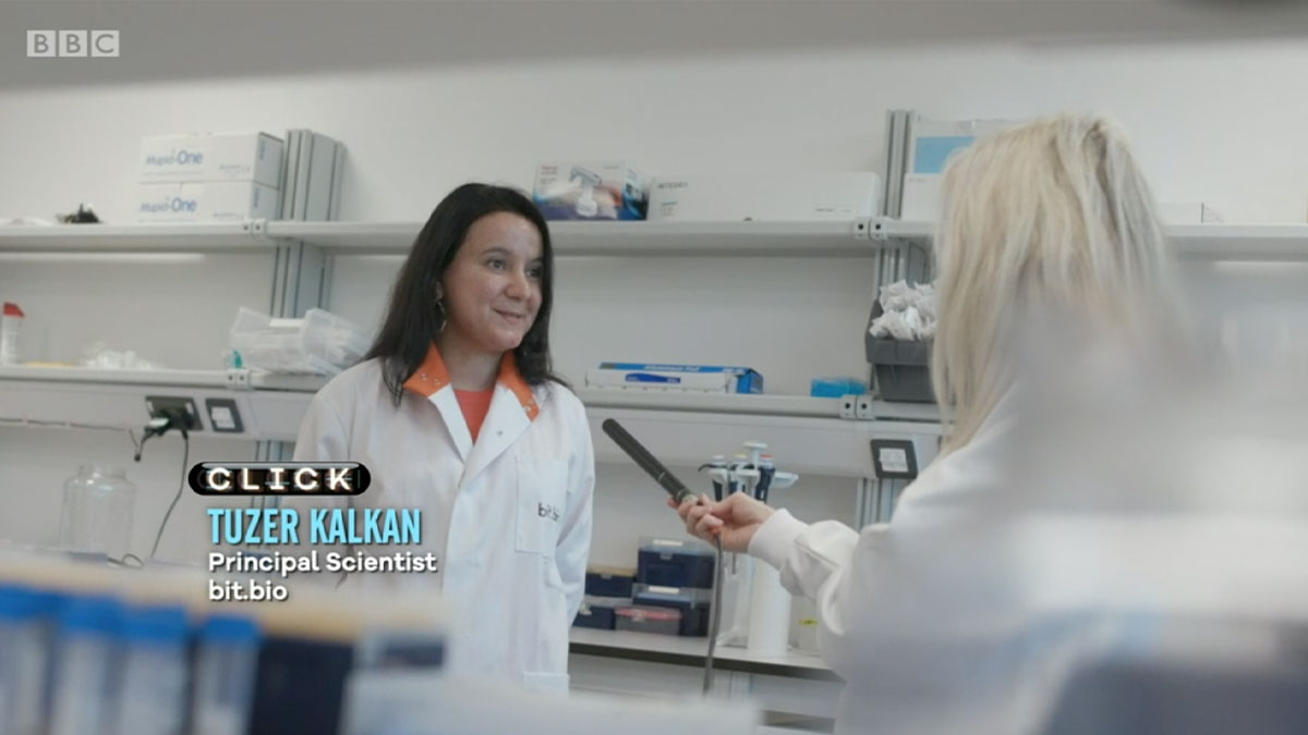 Tuzer Kalkan bit.bio principle scientist, bit.bio featured on BBC Click 2021