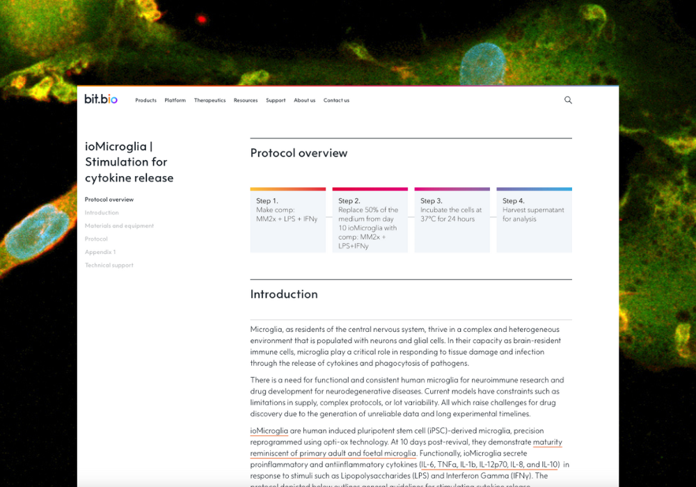 ioMicroglia cytokine release